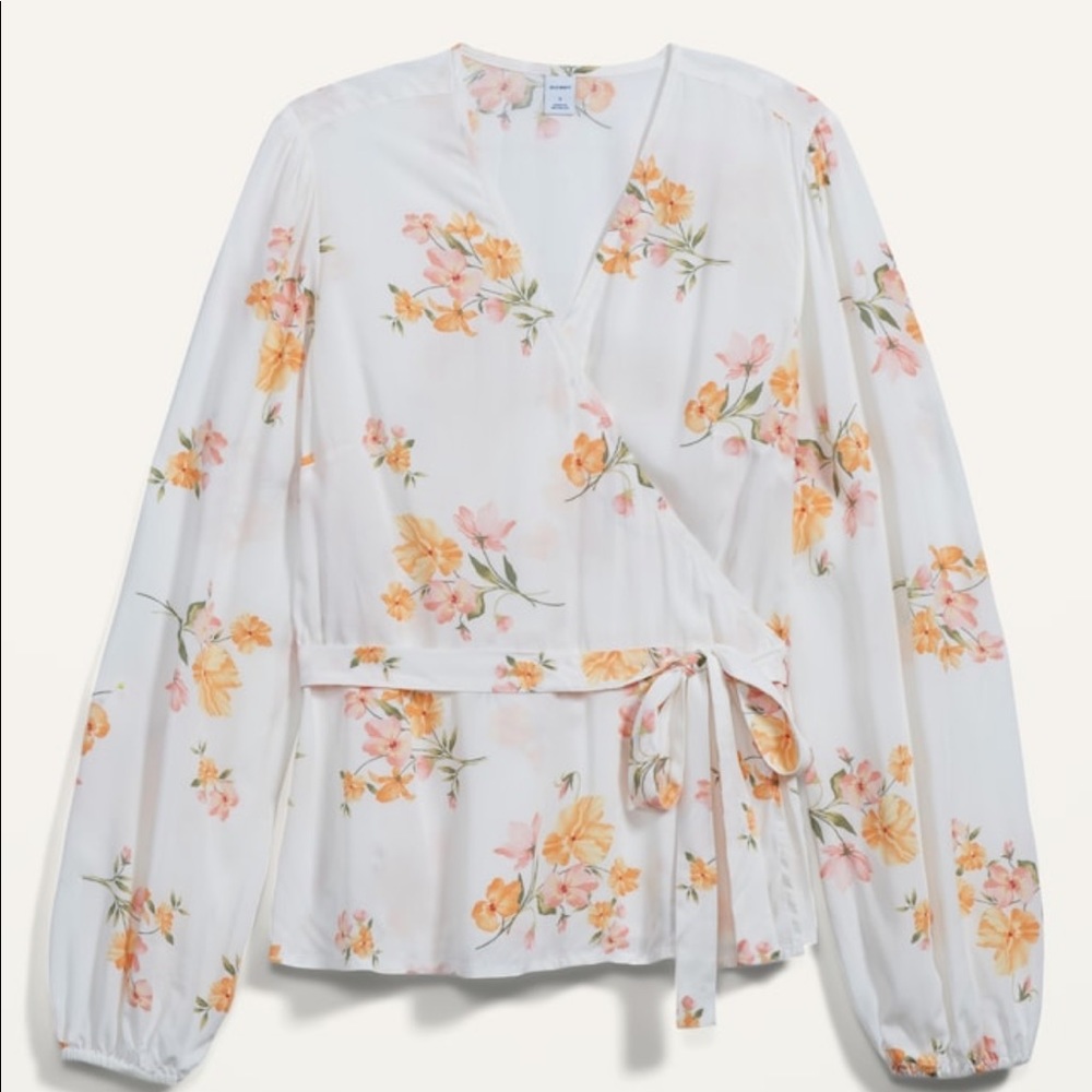 Floral Print Wrap Blouse for Women